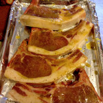 The chops about to grill